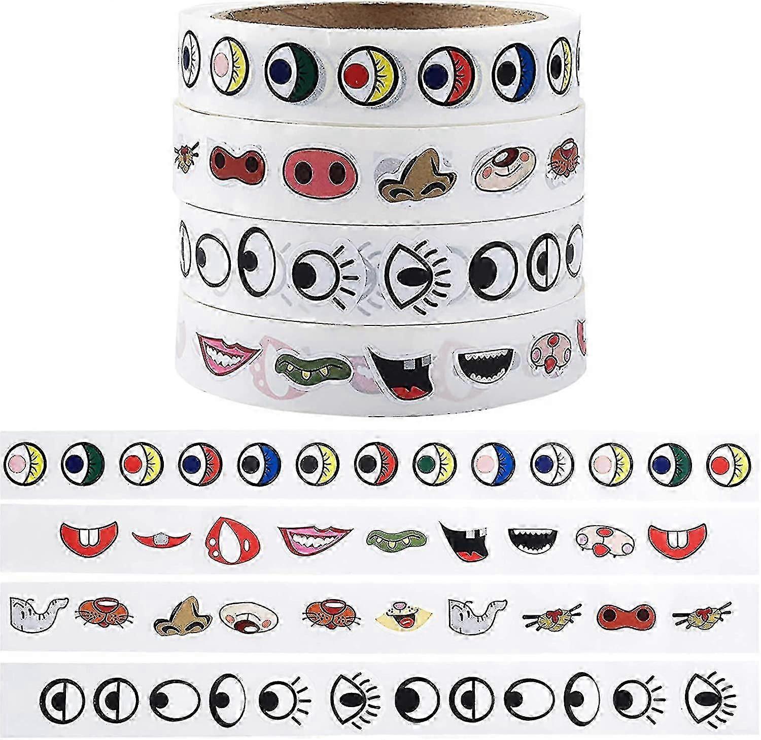 4000 PCS Self Adhesive Cartoon Sticker Decal 4 Rolls