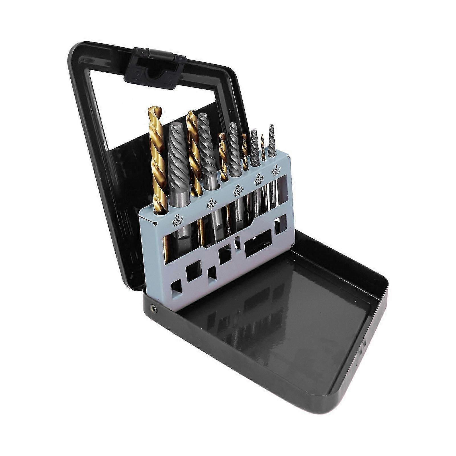 10Pcs Screw Extractor Drill Bit 4241 HSS Left Hand Damaged Bolt Stud Removers Hardware