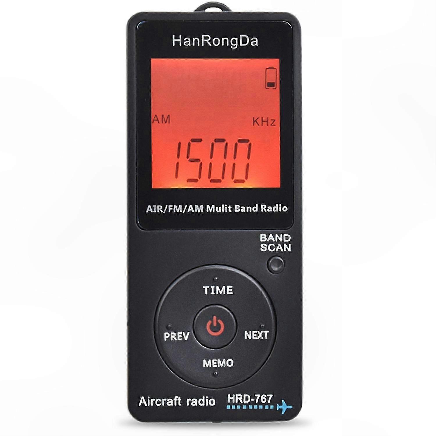 Portable AM/FM/Airband Radio Receiver with LCD Display and Lock Feature for Global Bands