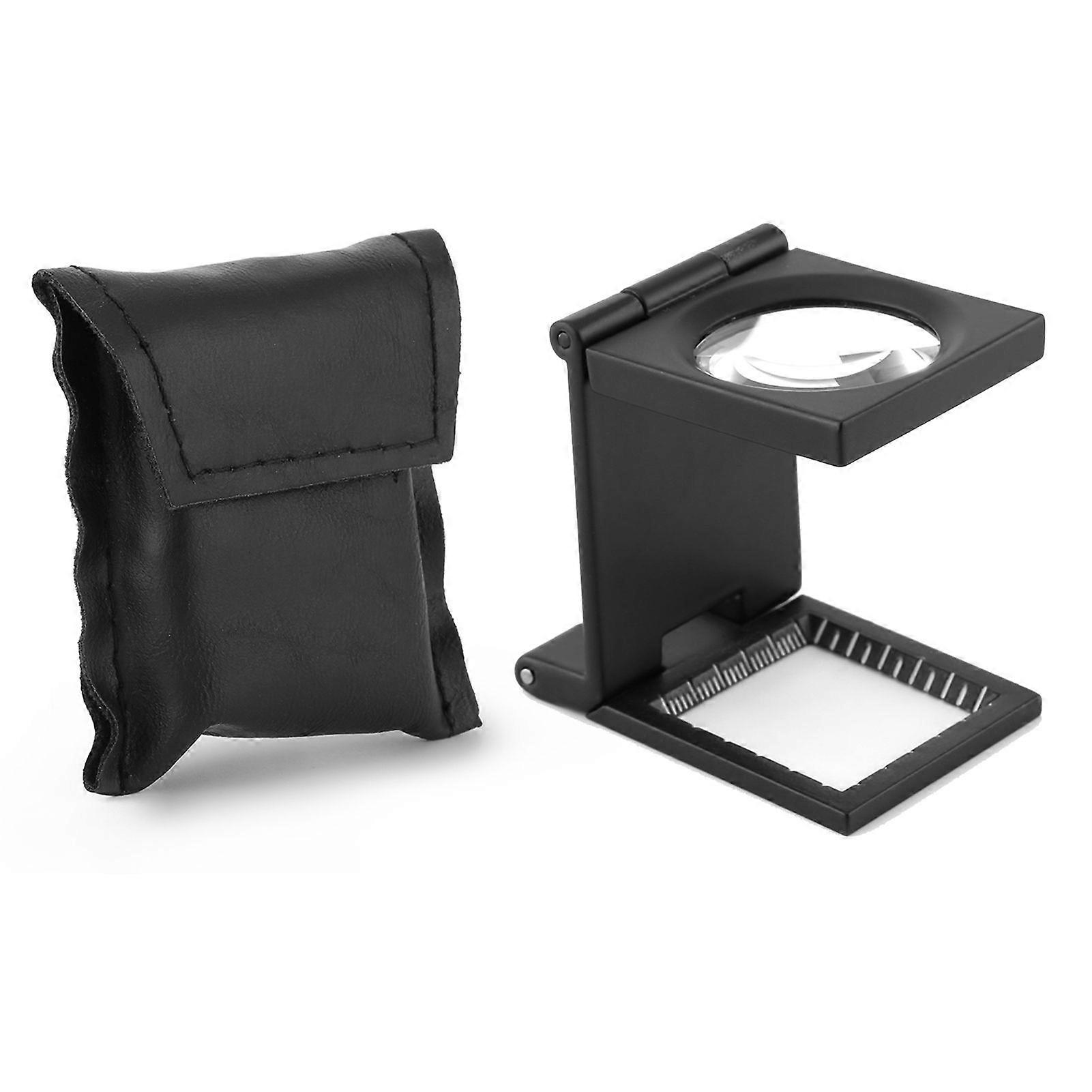 10x28mm Three Folding 10X Magnifier Zinc Alloy Magnifier Magnifying Glass with Scale