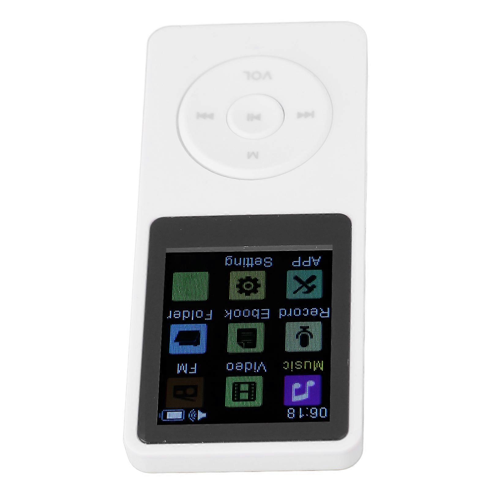 MP3 Player 8G White with 1.82in TFT Screen Bluetooth 5.0