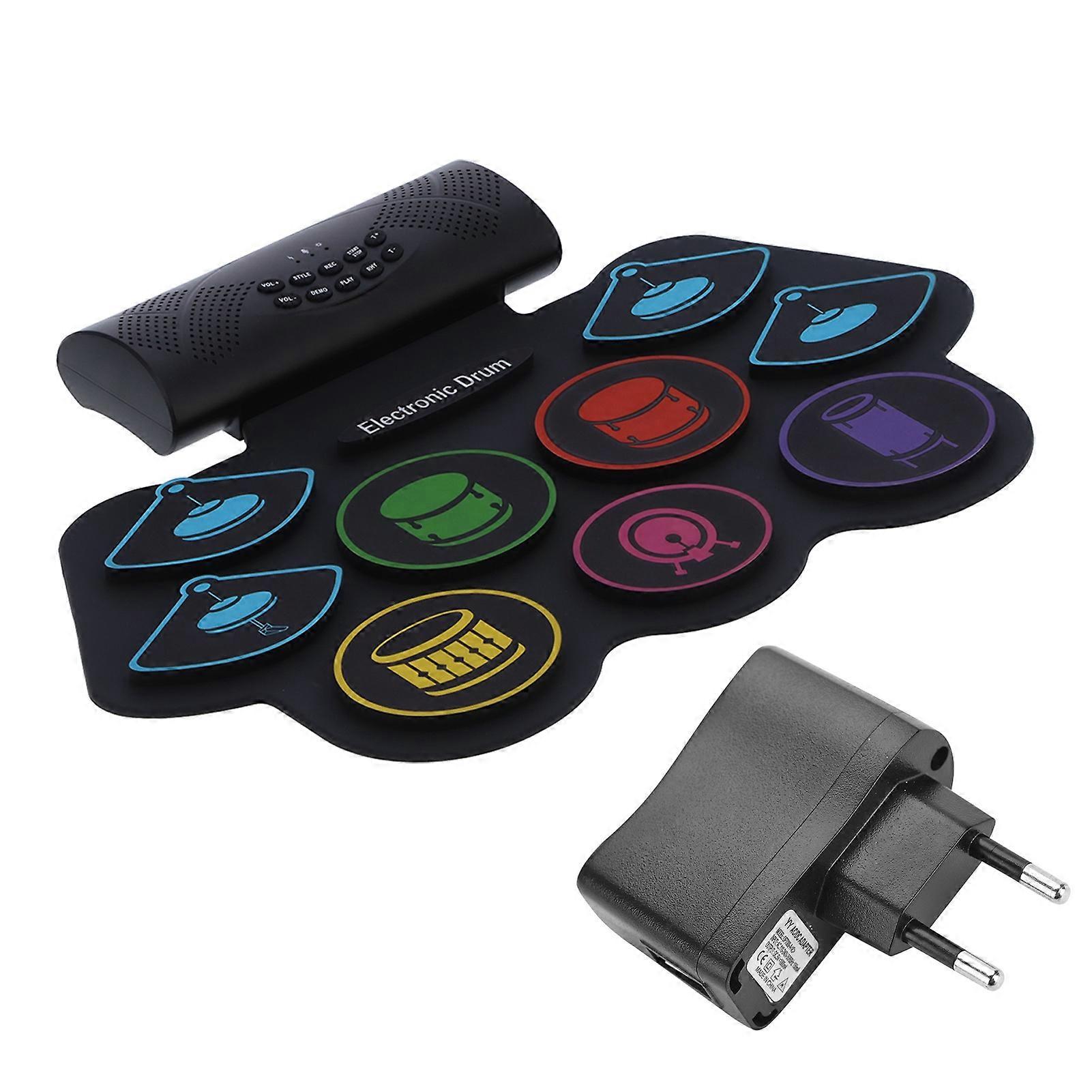 Foldable Bluetooth MIDI Electronic Drum Kit with Battery Speaker 100-240V Plug MD862MEU