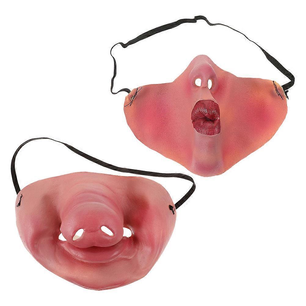 Pig Cosplay Props Half Face Mask for Decoration 1Set Comfortable Latex Material