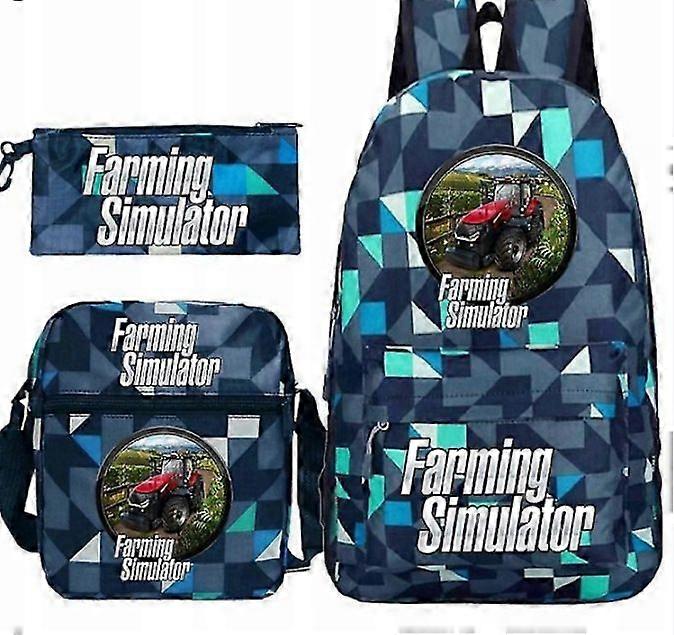 Farming Simulator Set Backpack Bag Pencase Gifts