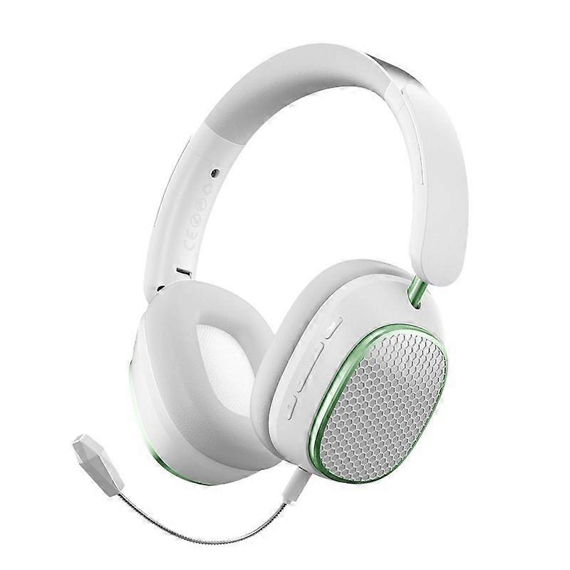 Bluetooth Wireless Headphones HiFi Stereo Foldable with Microphone ENC Noise Reduction Suitable for Mobile Phones, Computers, etc. (White)