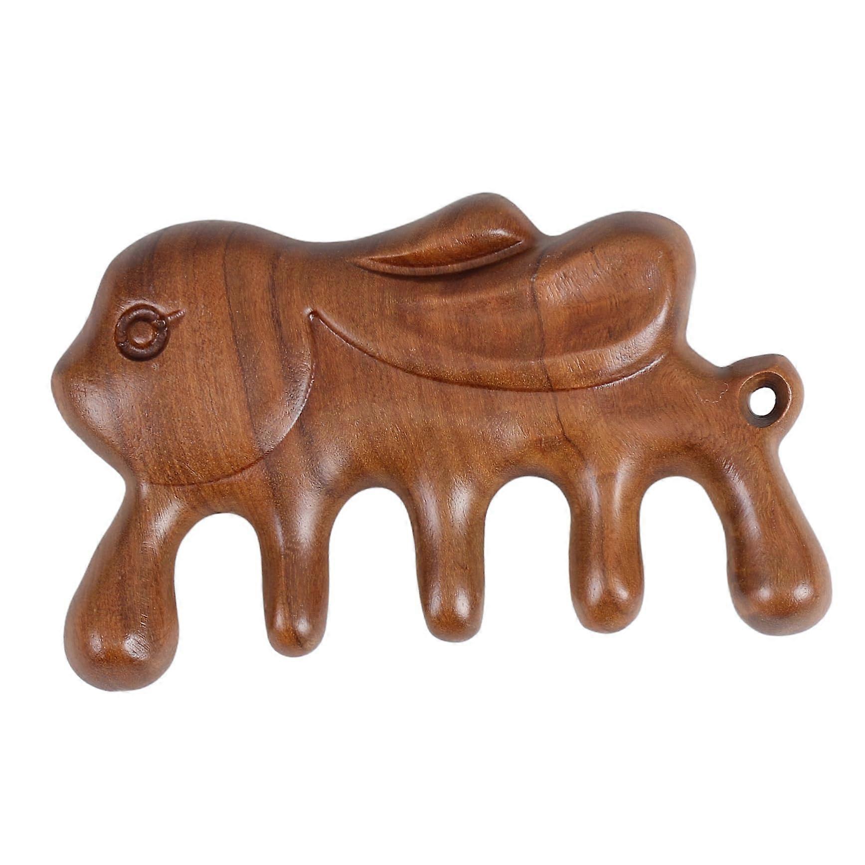 Scalp Massager Gua Sha Hair Comb Handmade Rabbit Shape Natural Massage Tool For Face Neck Body