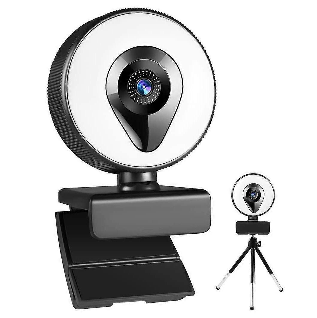 Computer 1080P AutoFocus Webcam Double Noise Reduction Microphone Camera Video Webcam(Black)