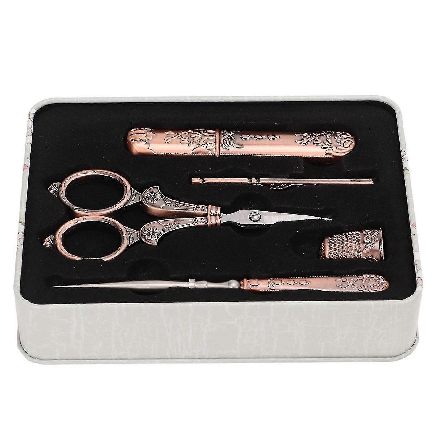 2025 أحدث طرازات طقم مقص التطريز الأحمر القديم الأوروبي القديم