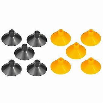 10-Pack Suction Cup Arrows for Kids Archery Practice, Black and Yellow Replacement Arrow Tips