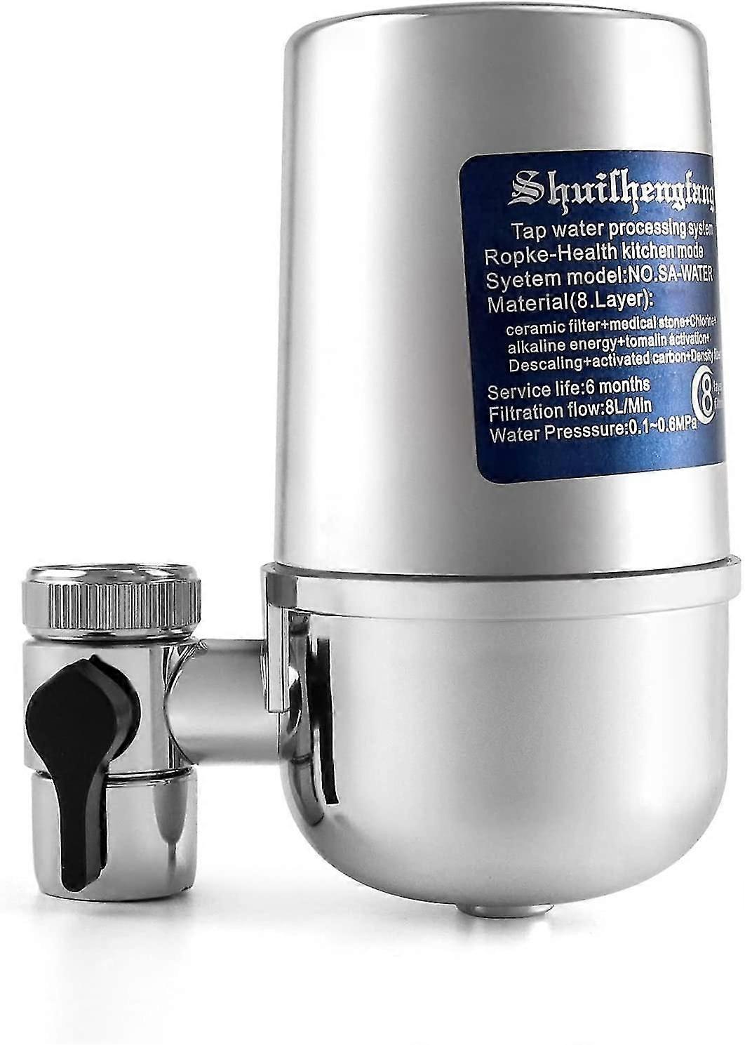 Faucet Water Filter, Reduce Odor and Sediment, Water Purifier with Adjustable Faucet Adapter, Fits Most Faucets