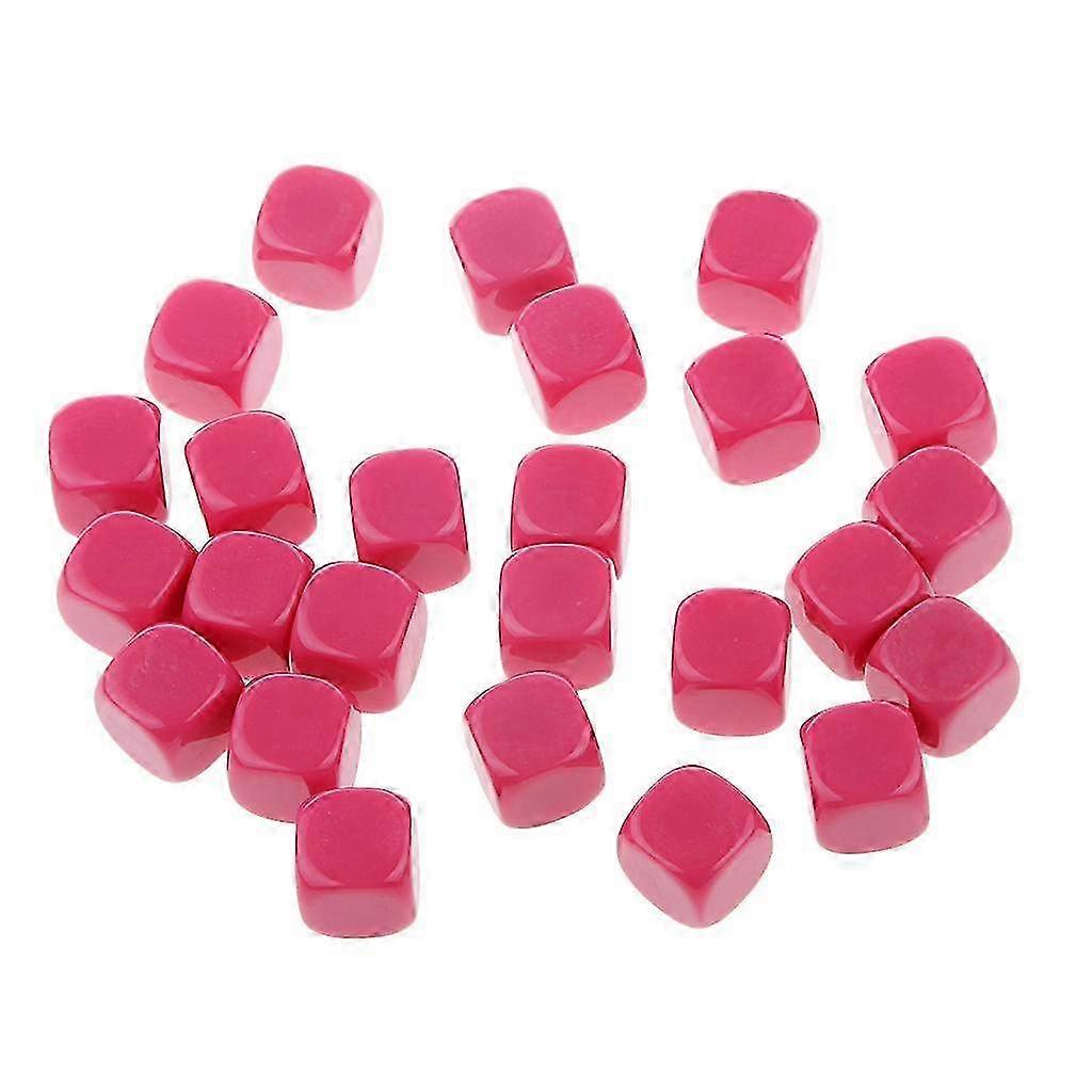 2025 25pcs Opaque Blank Six Sided Dice D6 D&D RPG Party Game Dices Fuchsia