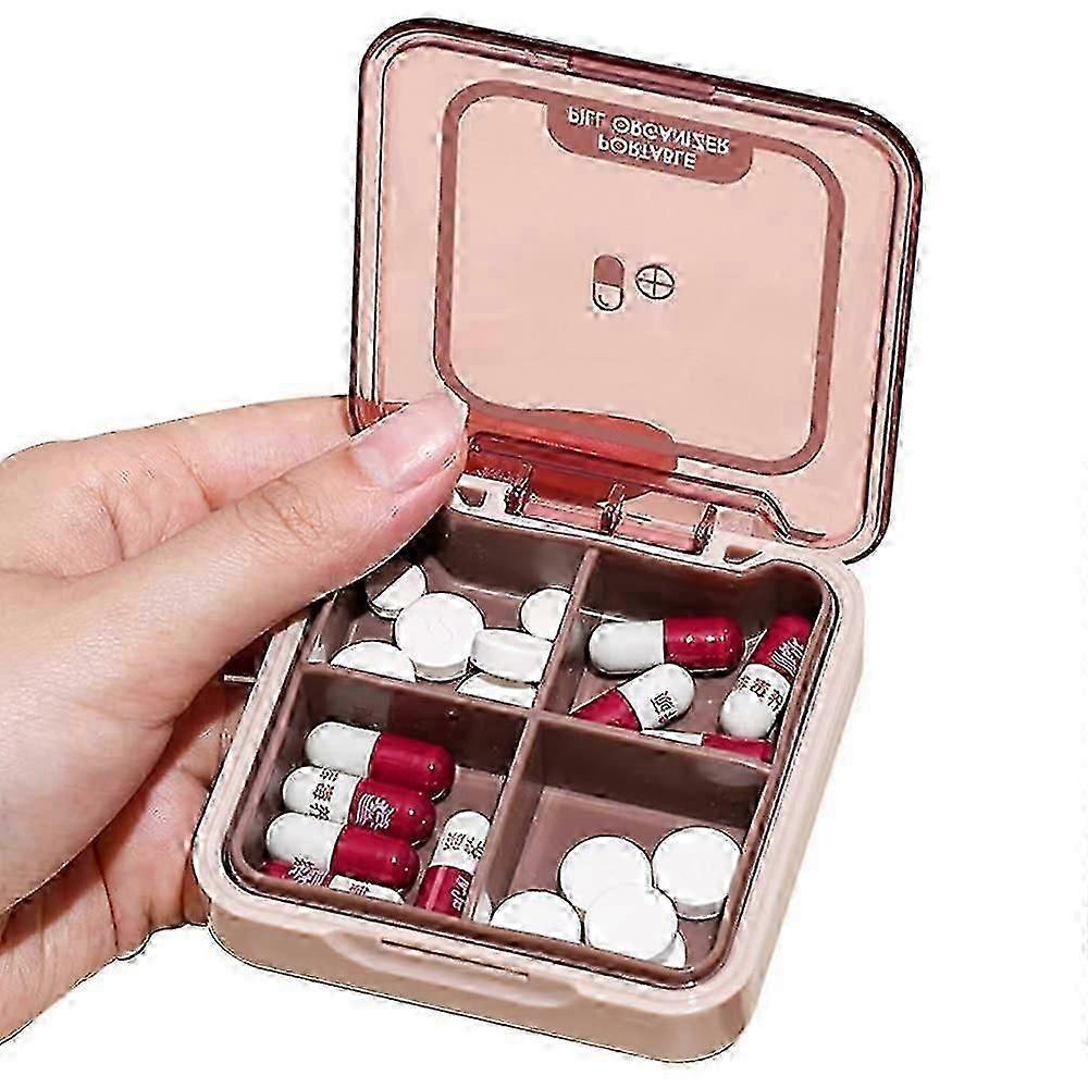 Small Pill Box, BPA Free Pill Case with 5 Large Compartmensts Moistureproof Portable Pill Box Organiser for Travel