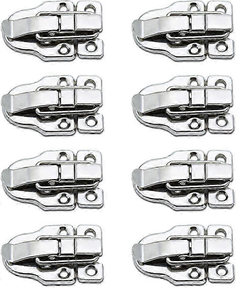 2025 MUJIXI Set of 8 Case Toggle Catch Closure Clasp Latch Locking Lock Hasp - Silver