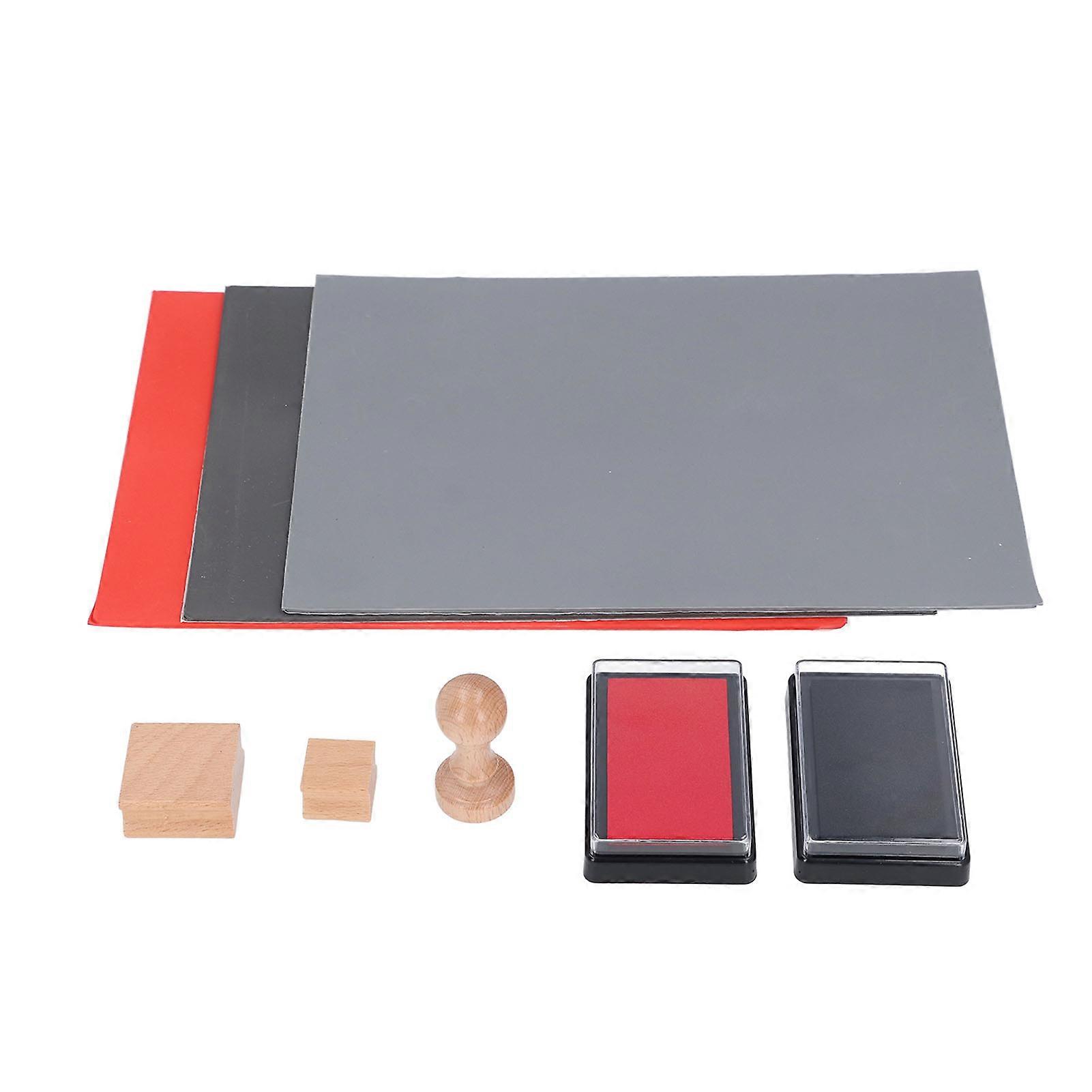 Rubber Stamp Kit for Laser Engraving Machine, 3 Sheets of A4 Rubber Stamps, Red and Black