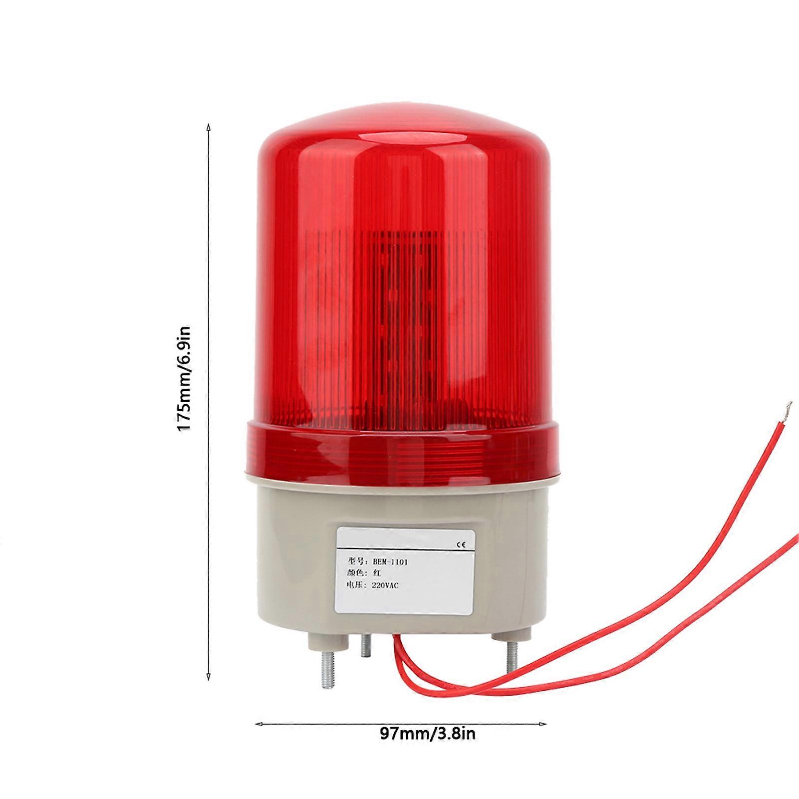 220VAC Rotating Red LED Warning Light 97mm Diameter, 3W