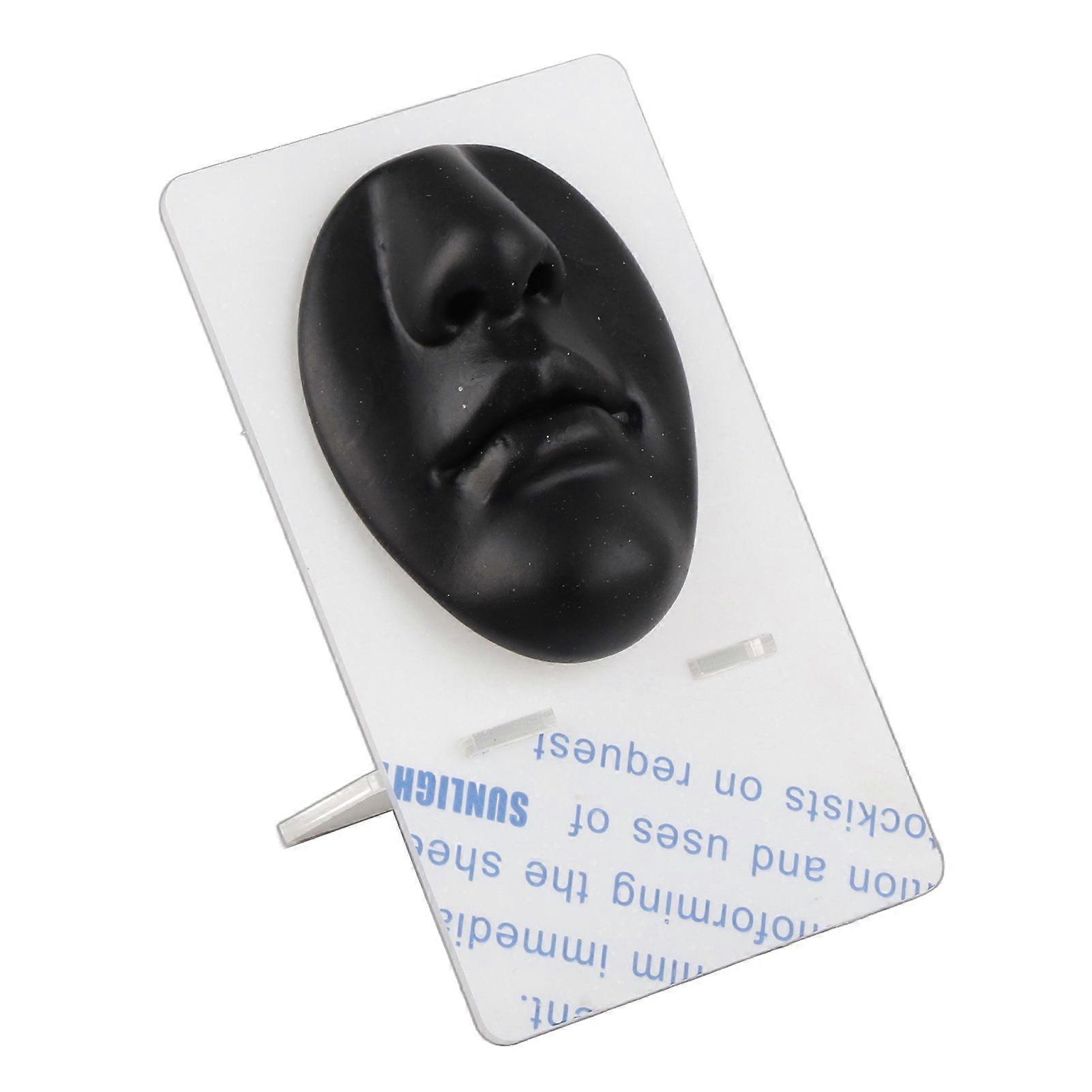 Silicone Mouth Nose Model 3D Realistic Reusable Display Nose Piercing Practice Model Black