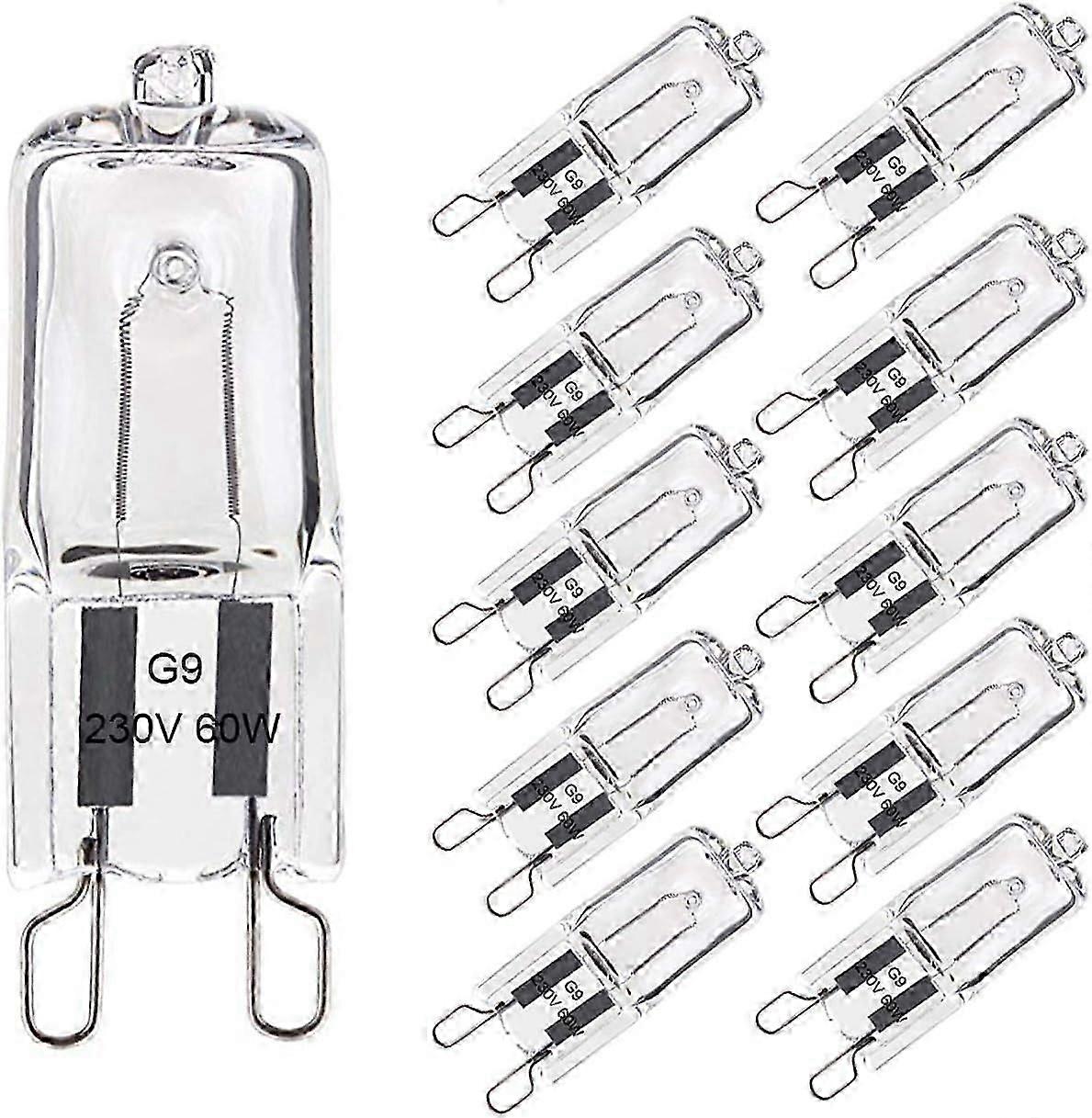 G9 LED Bulb G9 Halogen Bulb Kimjo 60W Warm White 2800K 680LM 230V Dimmable Halogen Capsule Filament Bulb Pack of 10 [Energy Class G]