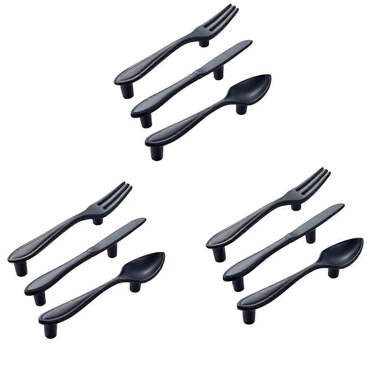 Door Handle 9-Handle Kitchen Handle - Black