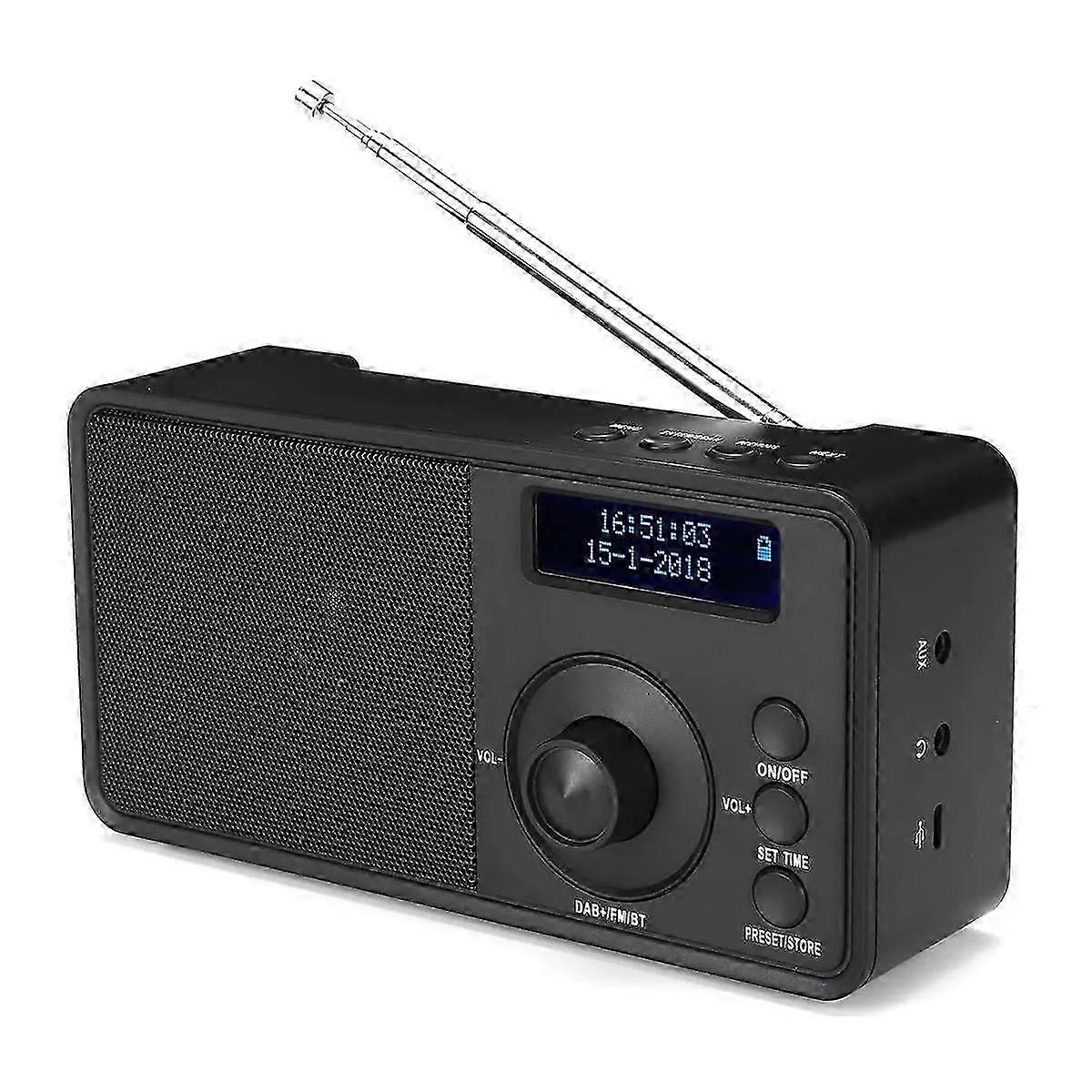 convient pour DAB portable + radio numérique sans fil Bluetooth haut-parleur stéréo LCD écran casque extérieur prise en charge A
