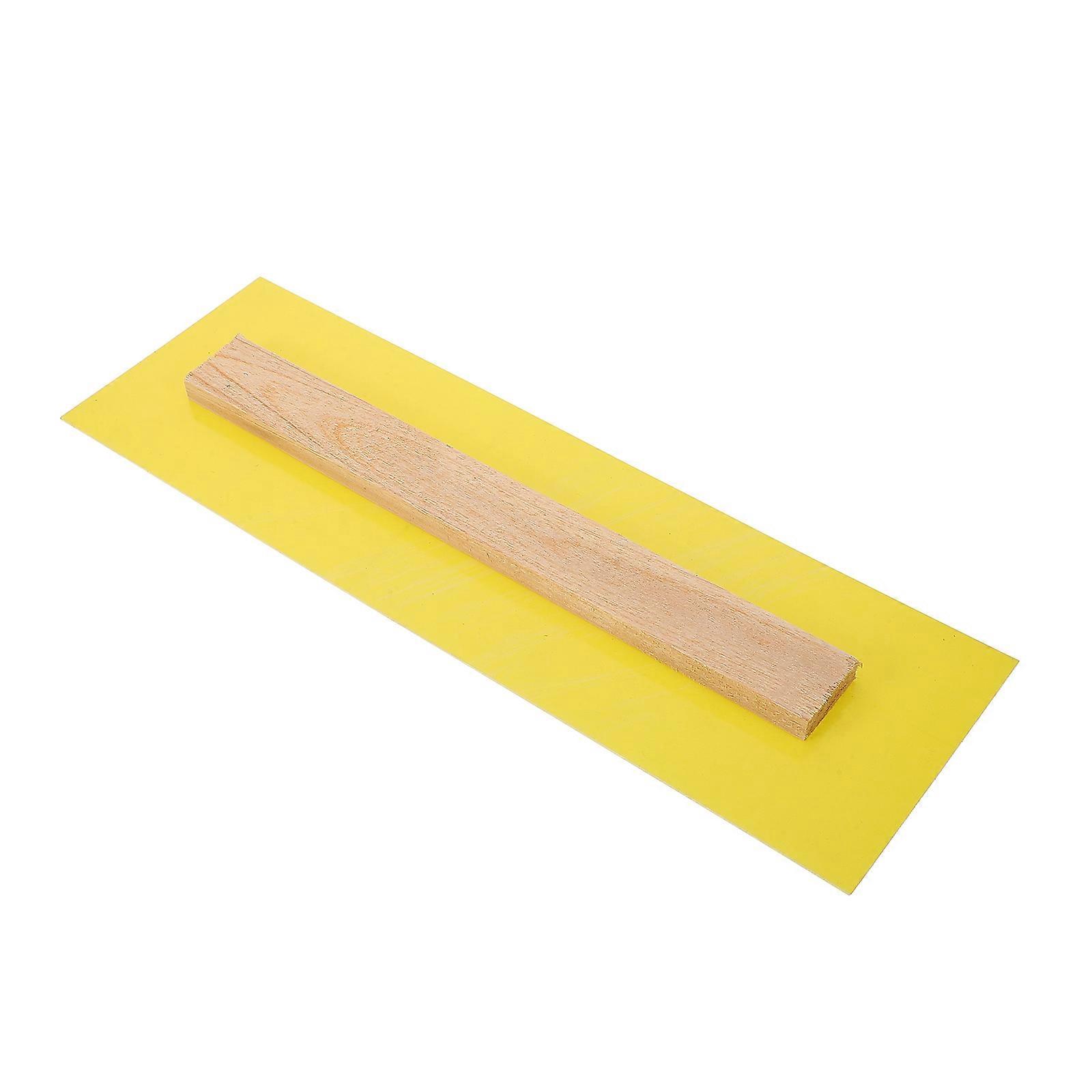 Drywall Spatula Plaster Board Tool for Wall Plastering Light Yellow Plastic and Wood for Leveling 1Set