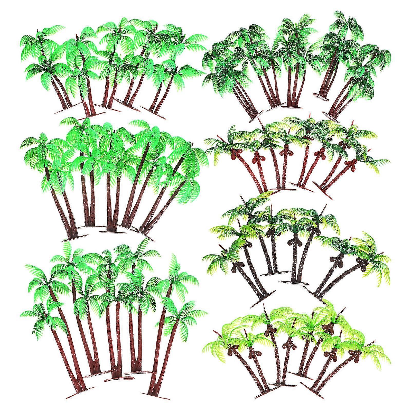 Artificial Palm Tree Plastic Model for Decoration 31Pcs Tropical Set