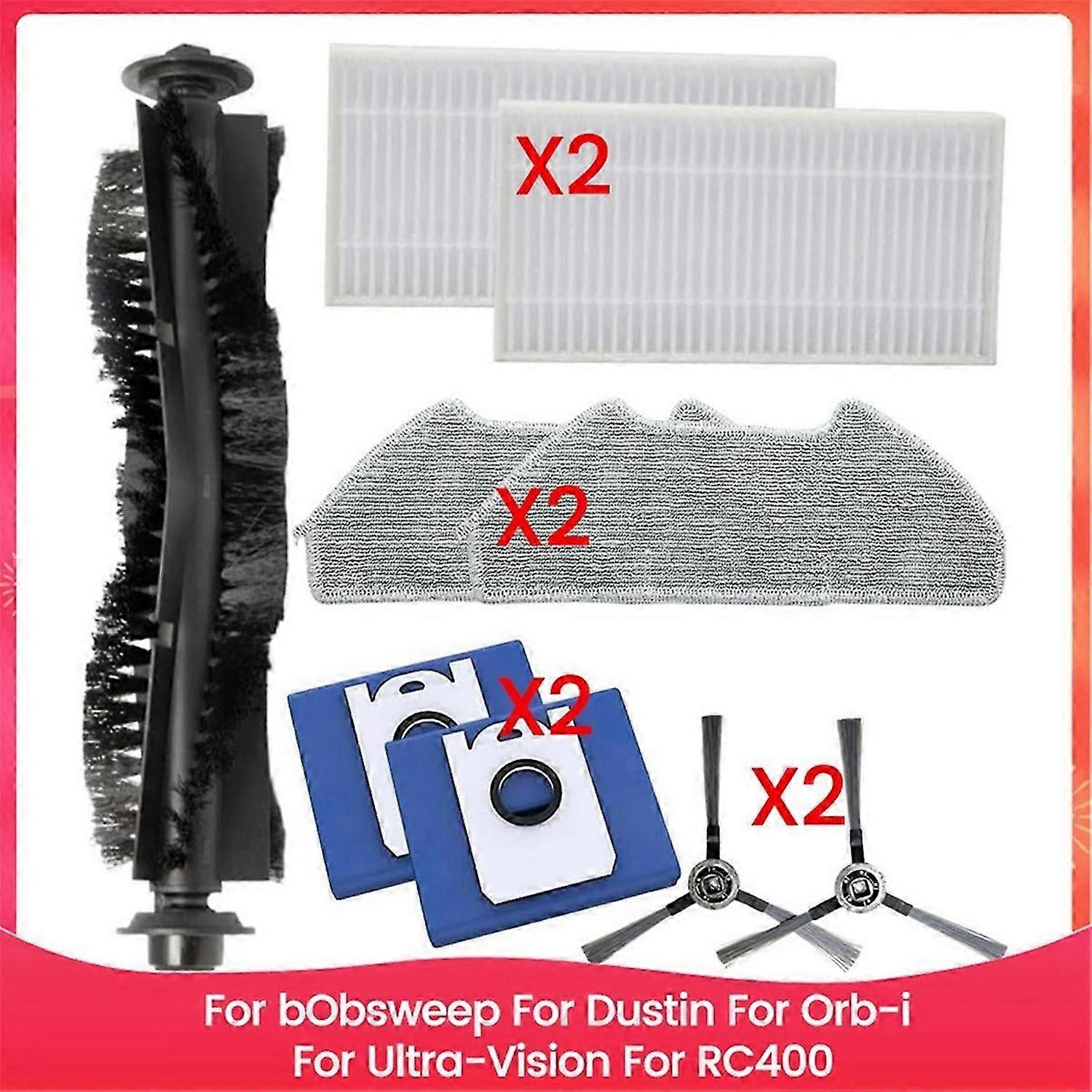 Vacuum Replacement Parts Kit for BObsweep for Dustin for Orb-I for Ultra-Vision for RC400, Vacuum Cl