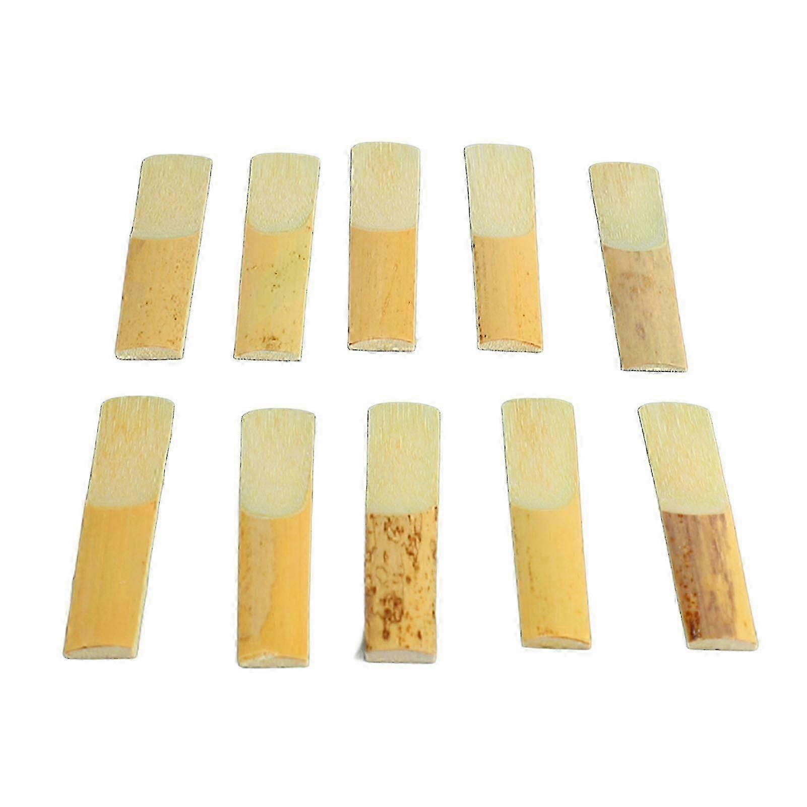 10Pcs Saxophone Eb Clarinet Reeds Strength 2 Robust Professional Sax Eb Clarinet Reed Set Wood Color Number 2.5
