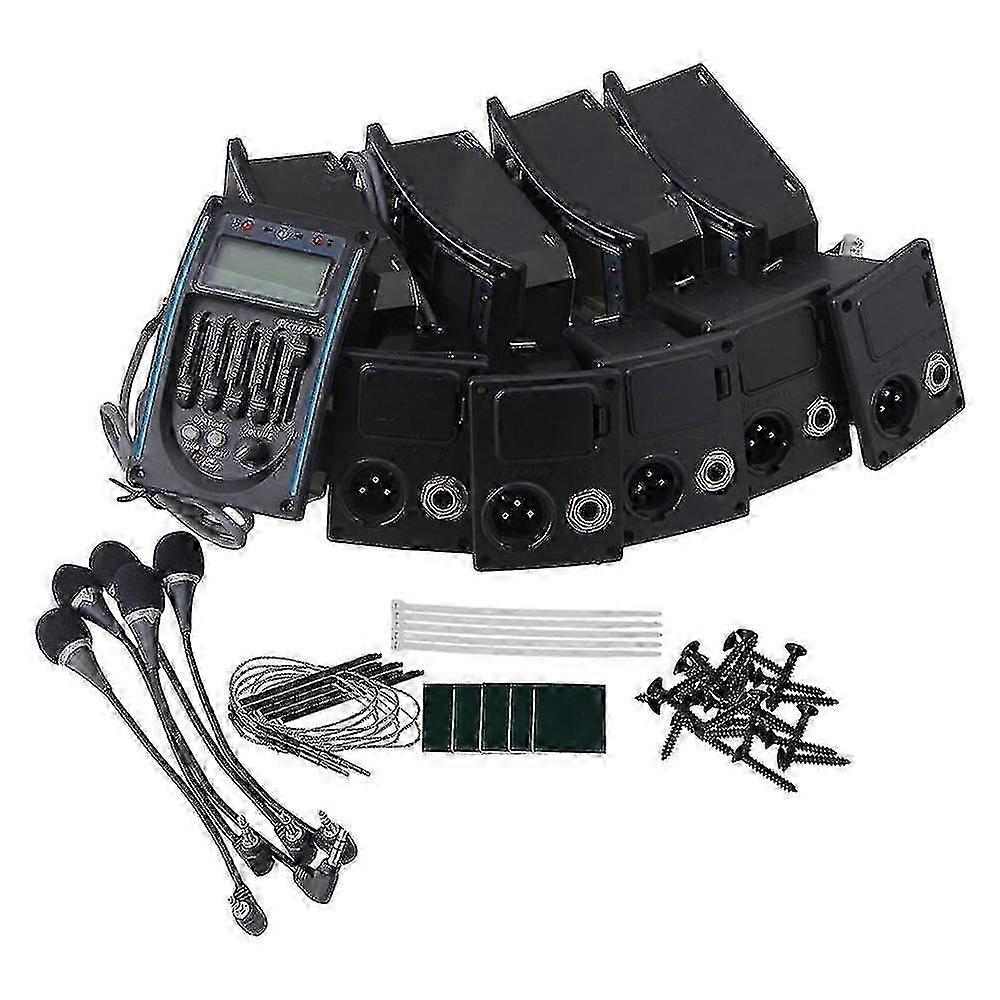 5pcs 5 Acoic Guitar Equalizer Eq Lcd Tuner Rk-4m With Microph 2025