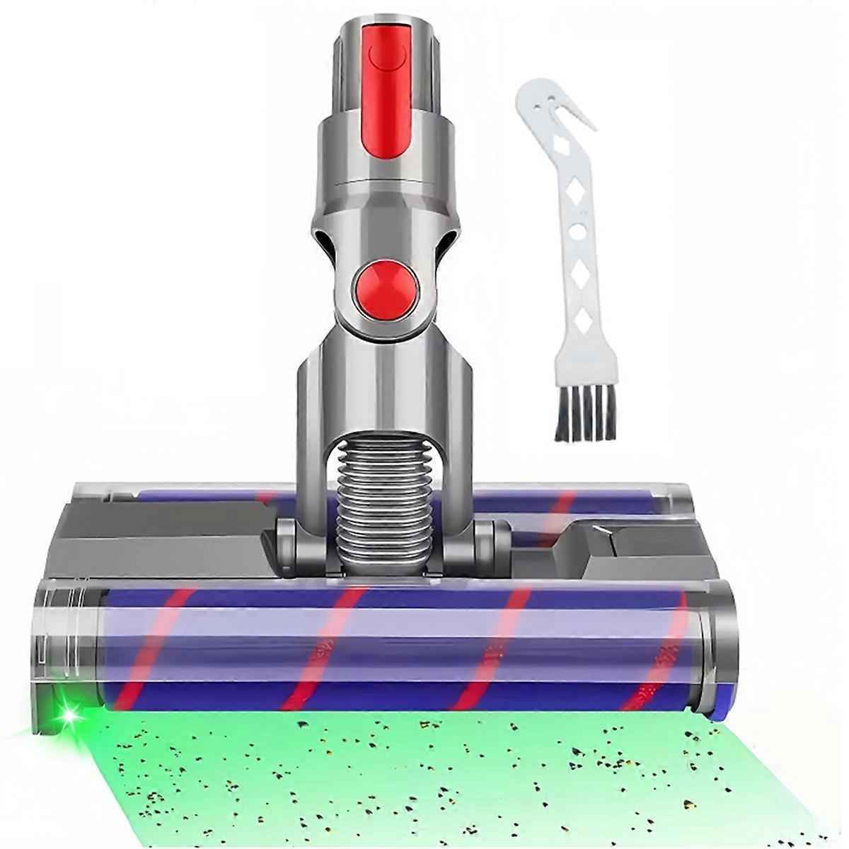 For V7 V8 V10 V11 V15 Soft Dual Roller Rotating Brush Head Vacuum Cleaner Parts with LED Light for Hard Floors