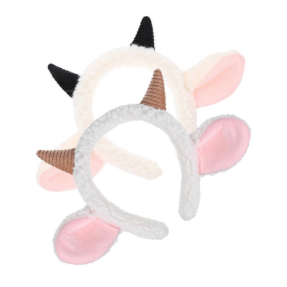 Plush Animal Headbands 6Pcs Sheep Horn Lamb Ears for Birthday Party Use