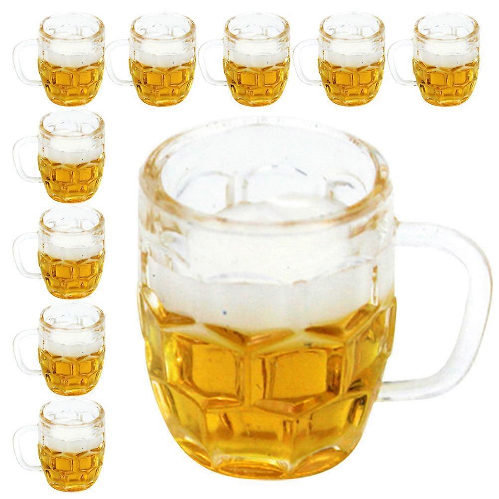 Mini Beer Mugs Resin Tiny Beer Cups for Playing 10Pcs Photo Props