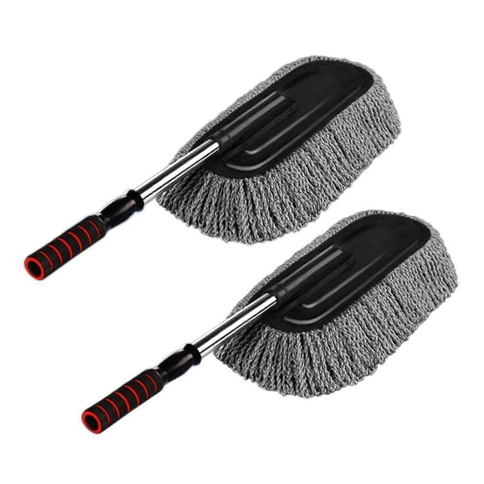 2kpl Microfiber Car Duster Puhdistusauton pölyharja tarvikkeet 15.7" harmaa