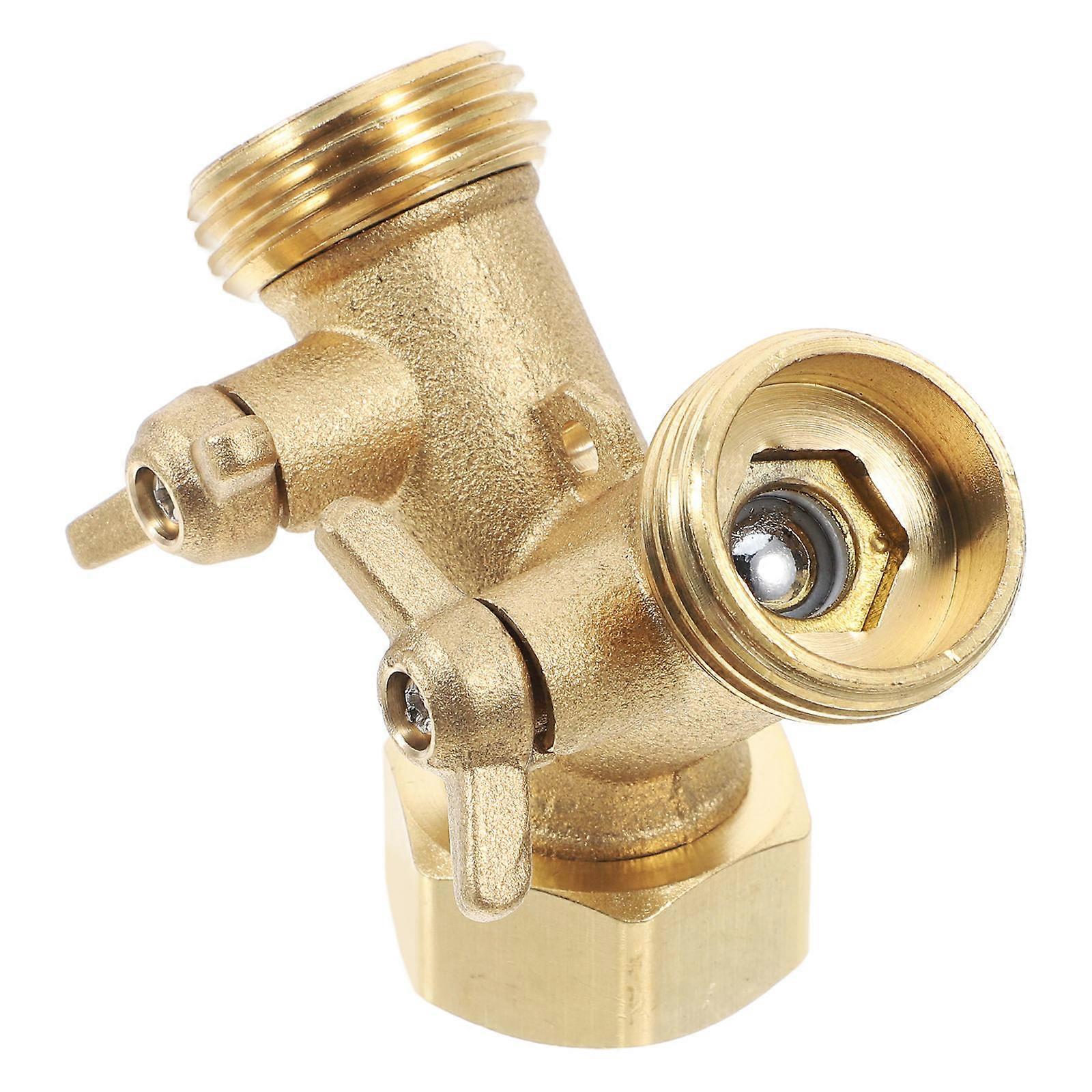 4Pcs Dual Hose Splitter Solid Brass Y Valve Connector for Garden Watering