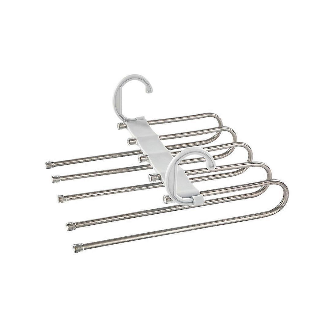 Pants Hangers 5 Layers Multi Functional Pants Rack Non-Slip Clothes Closet Storage Organizer for Pants Skirts Scarf