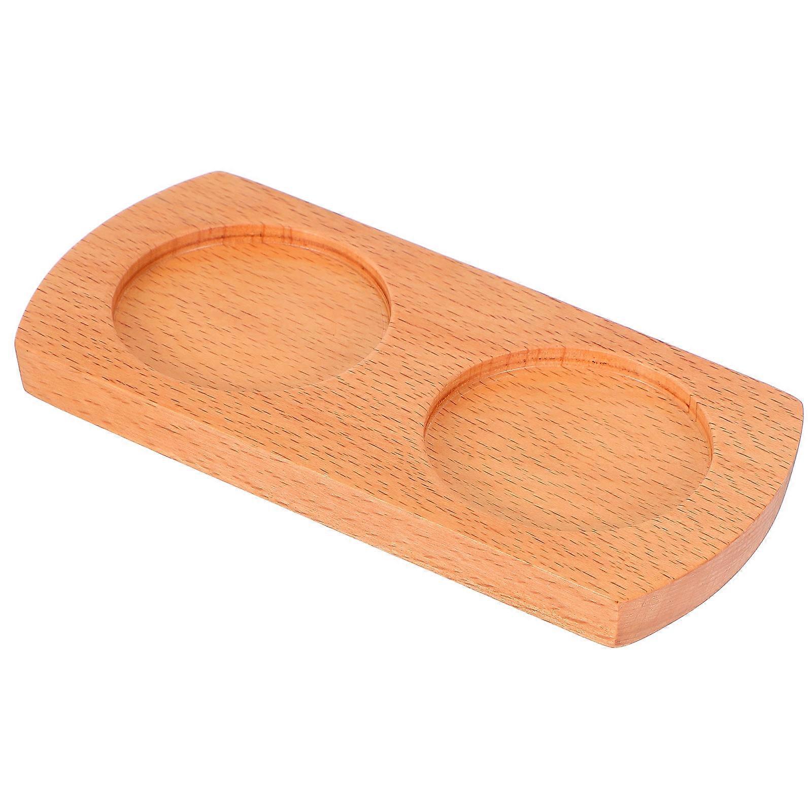 Wooden Pepper Grinder Rest Tray for Kitchen Counter 5Pcs Set