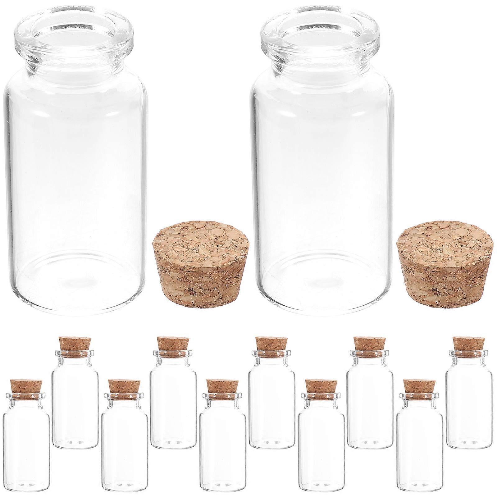 Clear Design Mini Glass Bottles With Cork For Graduation Meeting And Other Activities 36 Pcs