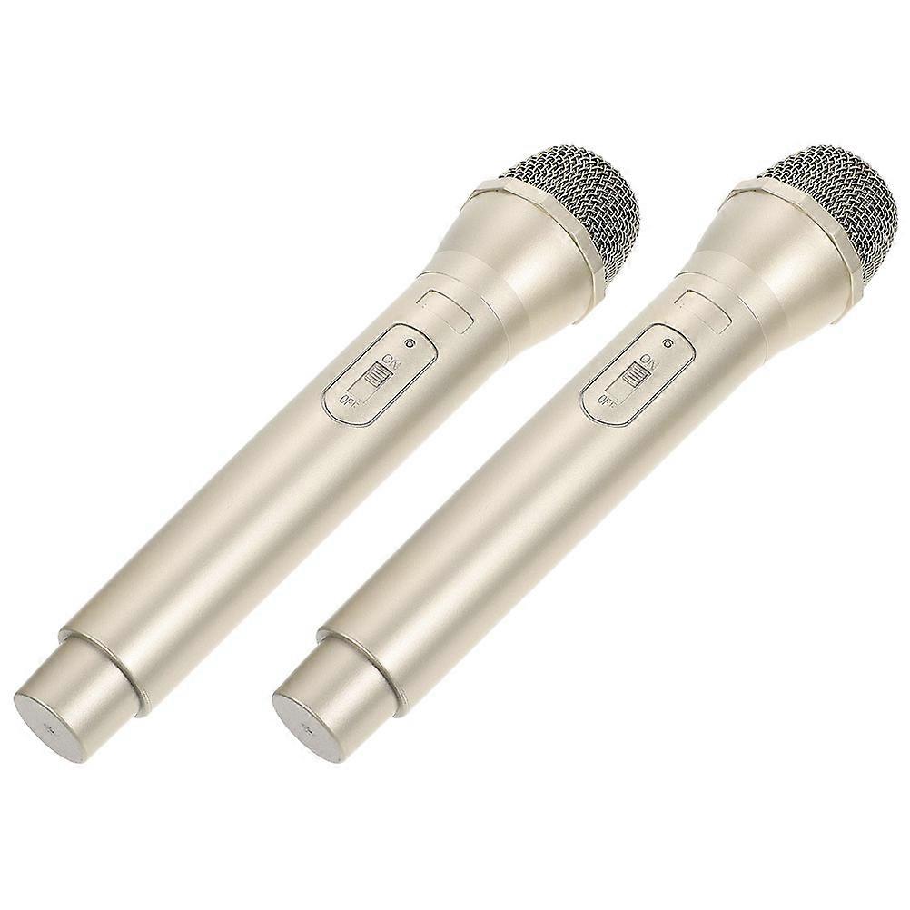 4Pcs Kid Microphone Role-Playing Item Perfect For Cosplay Party Stage Show Classroom Event Microphone Shaped Golden Design