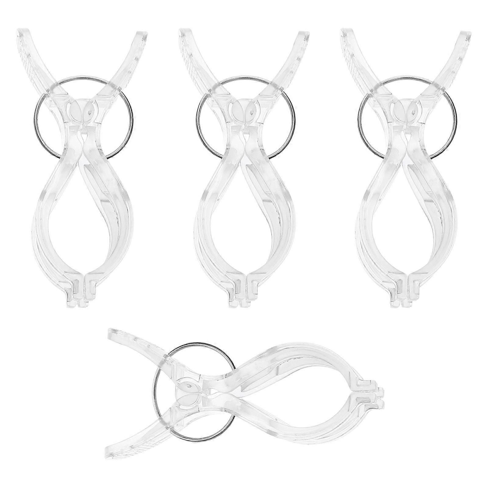 Spring-Loaded Transparent Towel Clips for Home Use 12Pcs Set