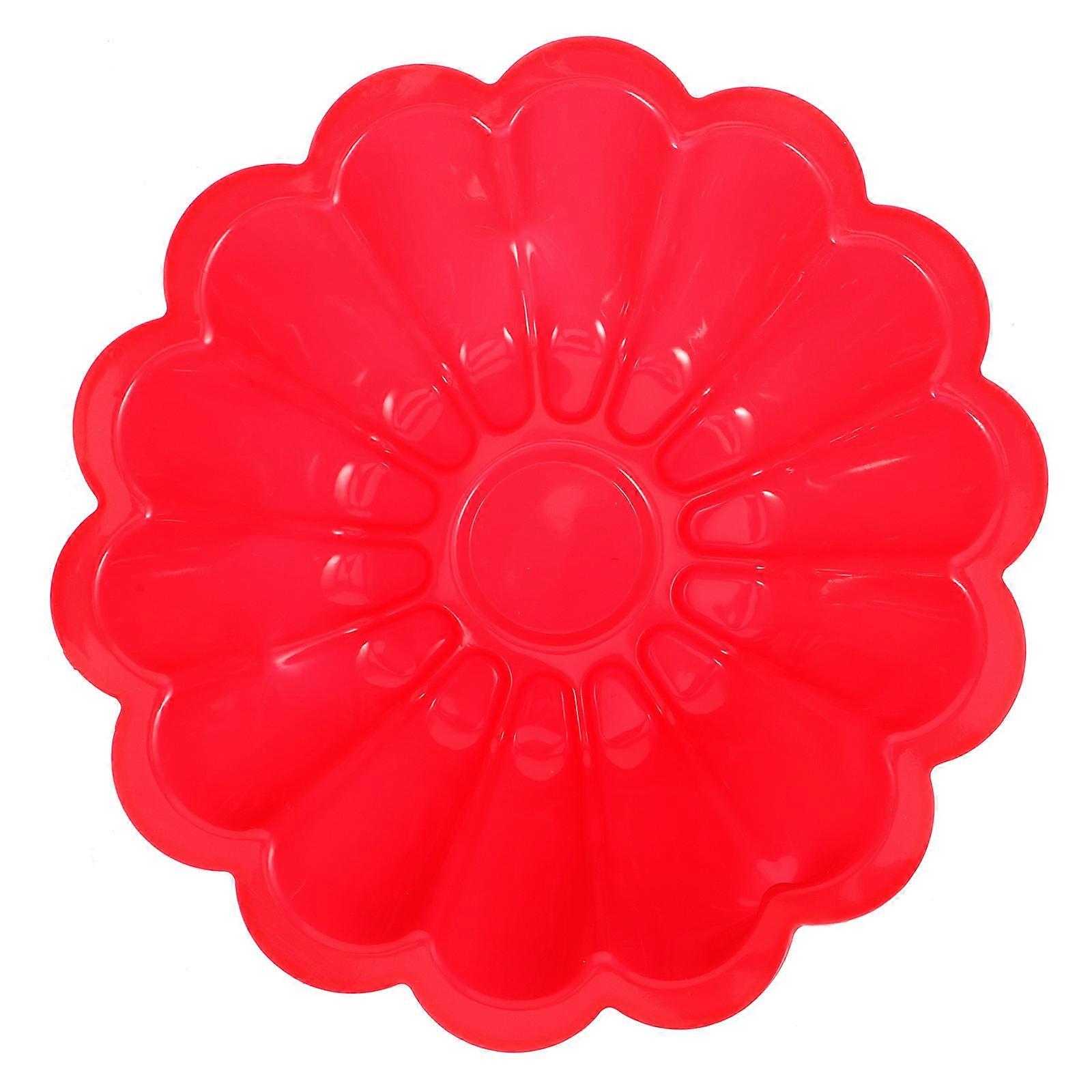 Flower Shape Silicone Cake Mold for Baking Use Red Design