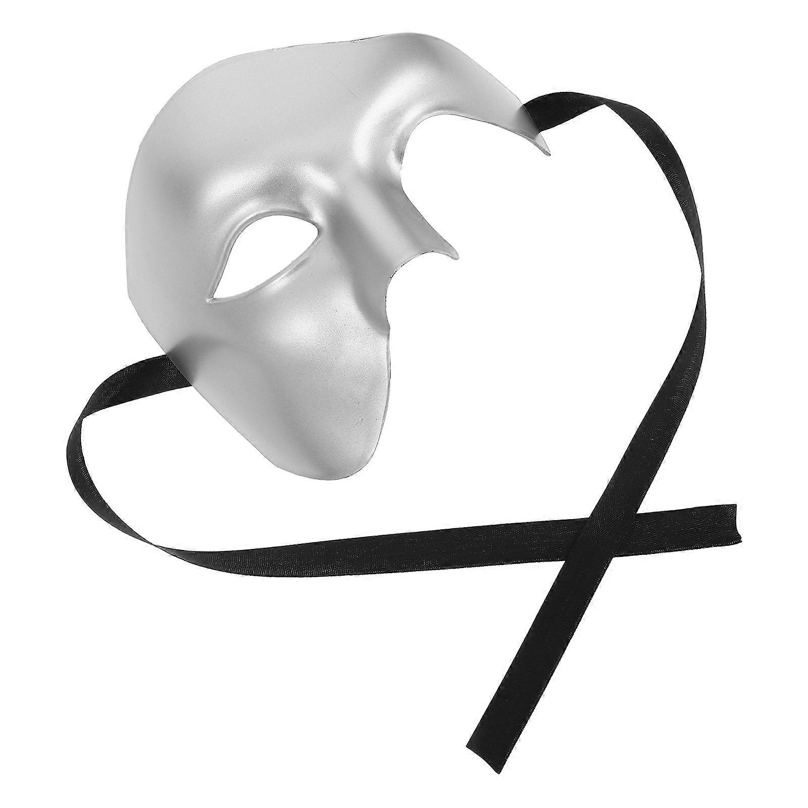 Silver Masquerade Mask Decorative Half Face Mask for Carnival 2Pcs