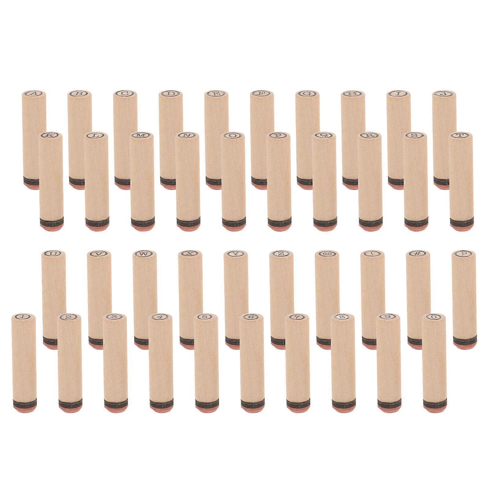 Letter Number Stamp Tool Wood Alphabet Stamps for 5Sets Crafts