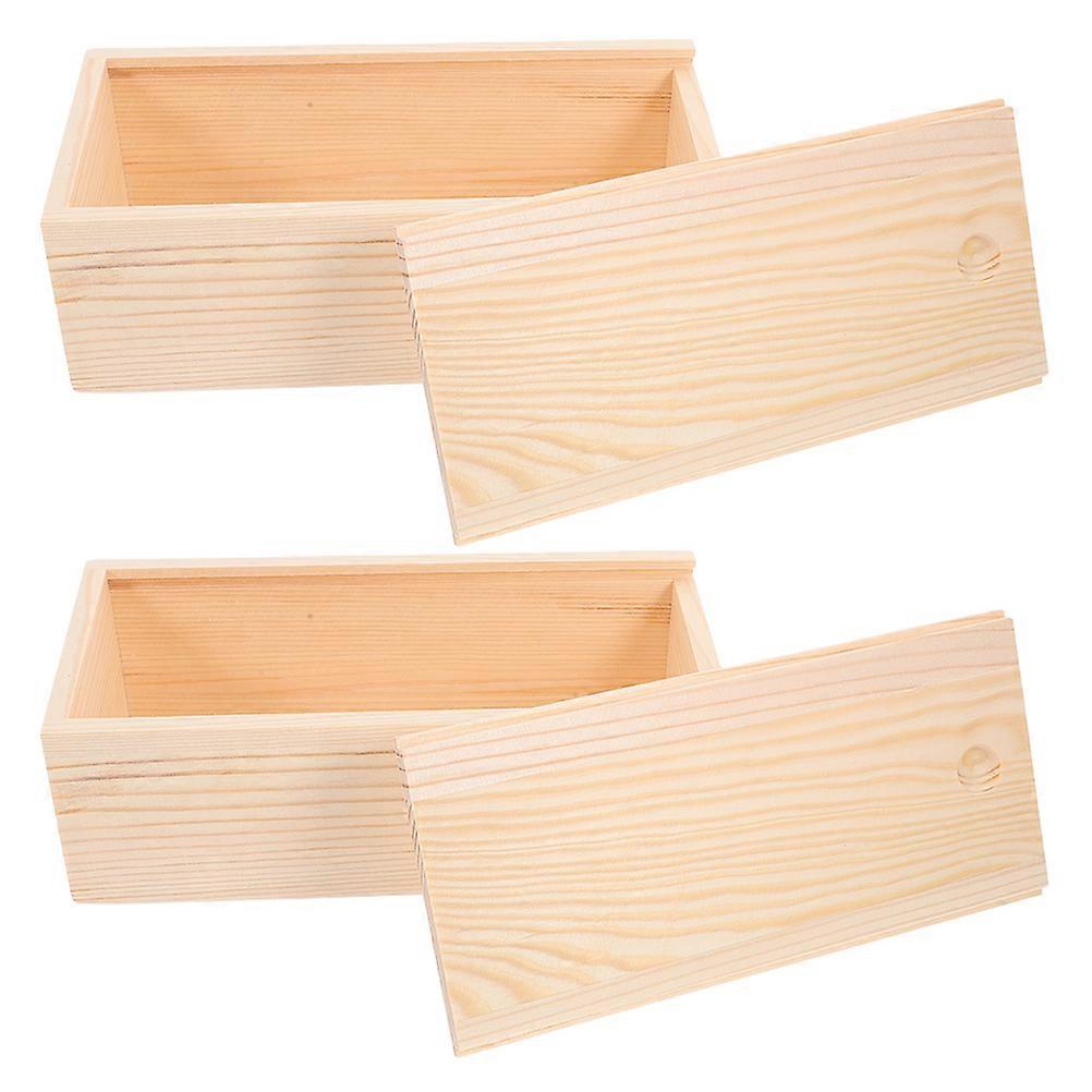 Rustic Wood Box with Slide Lid for Jewelry and Keepsake 6Pcs Sets