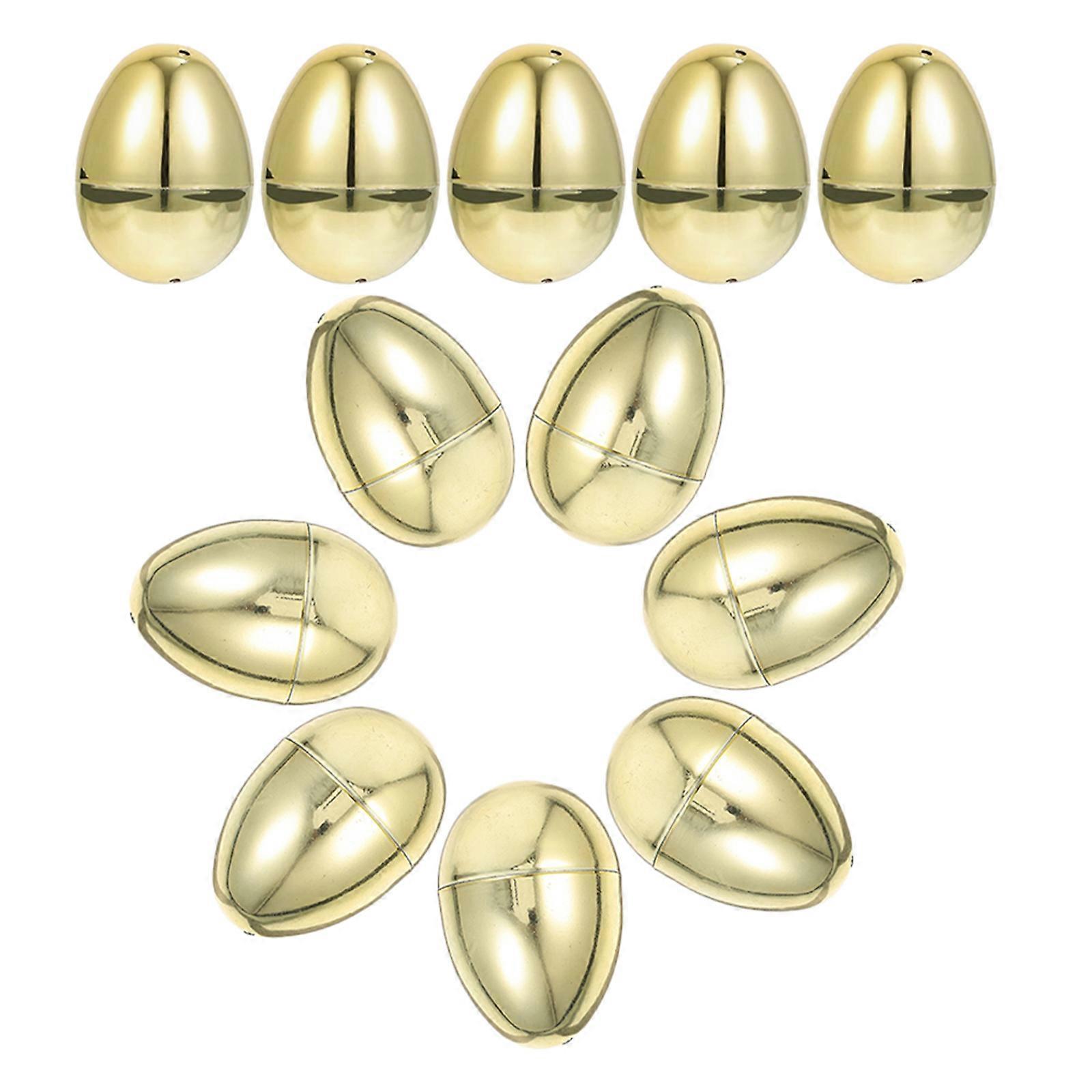 Party Golden Easter Eggs Plastic Fillable Egg 48Pcs for Decorations