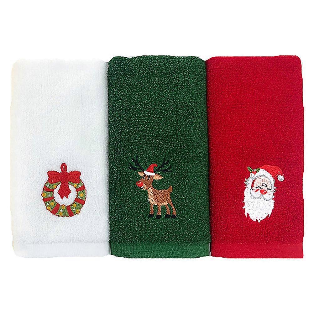 15 Pcs Christmas Face Towel Cotton Material Designed For Bathing Assorted Color Ideal For Festive Occasions