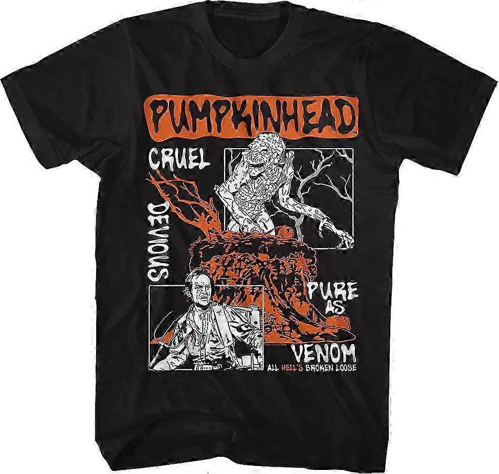 Illustrerte grusomme paneler Pumpkinhead T-skjorte Rockinstone