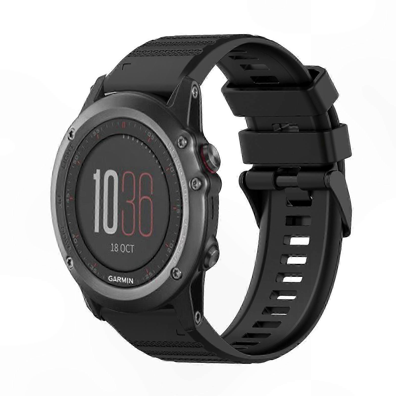 Garmin Fenix 3 26mm Horizontal Texture Silicone Watch Band with Removal Tool