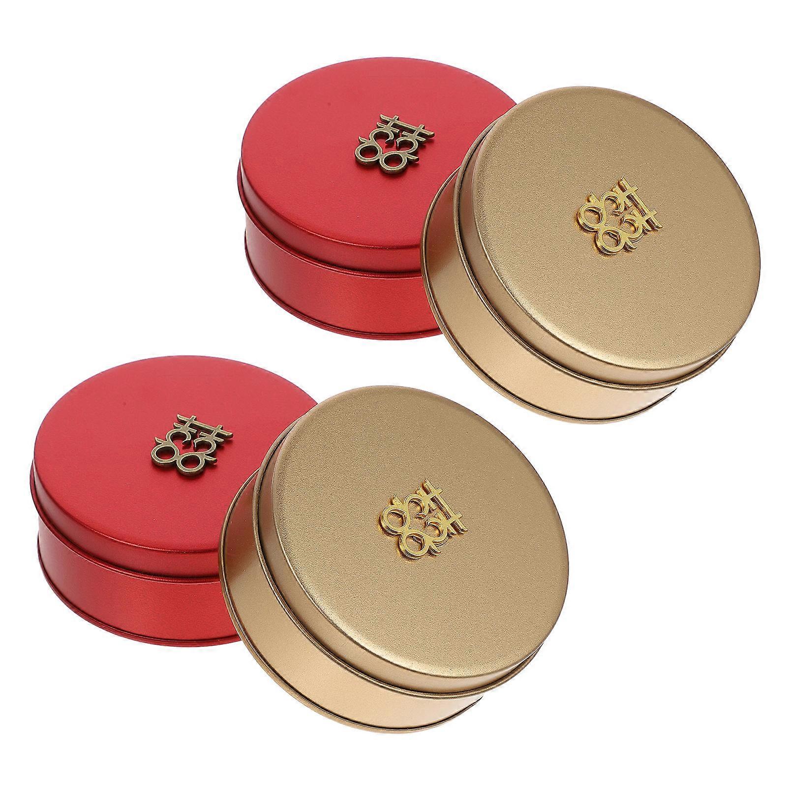 8 Pcs Assorted Color Candy Tins Storage For Wedding Occasions Gift Packaging Round Design