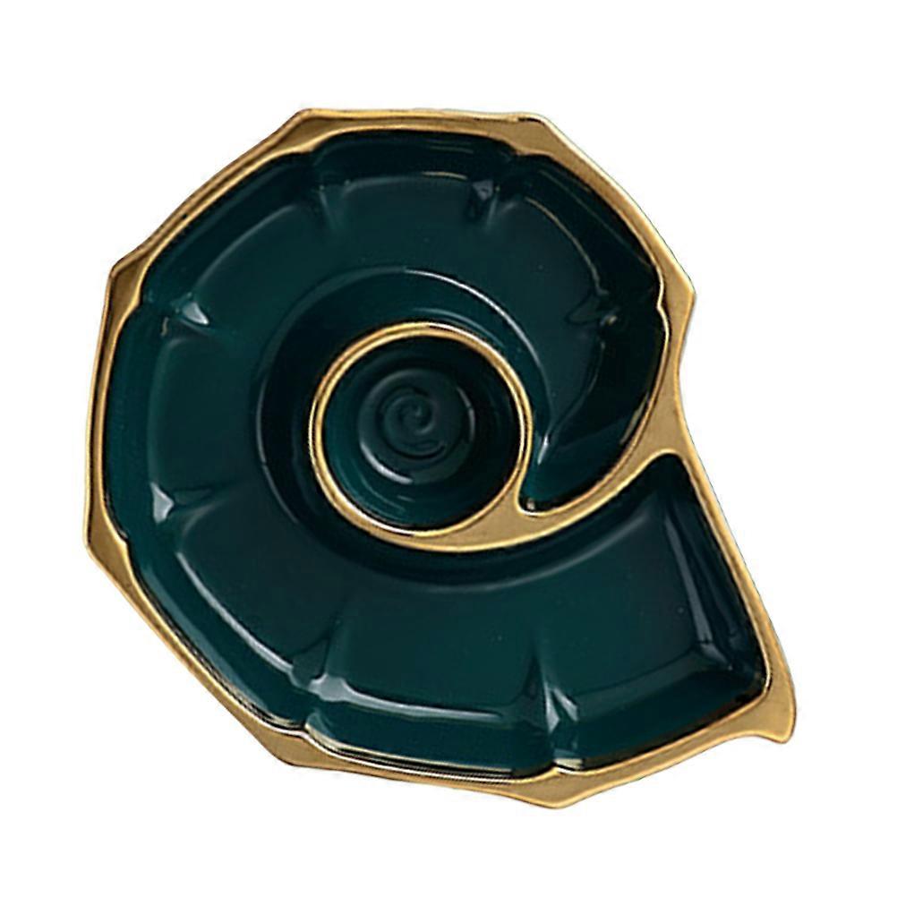 Ceramic Dumpling Plate for Food Serving Portable Green Dish