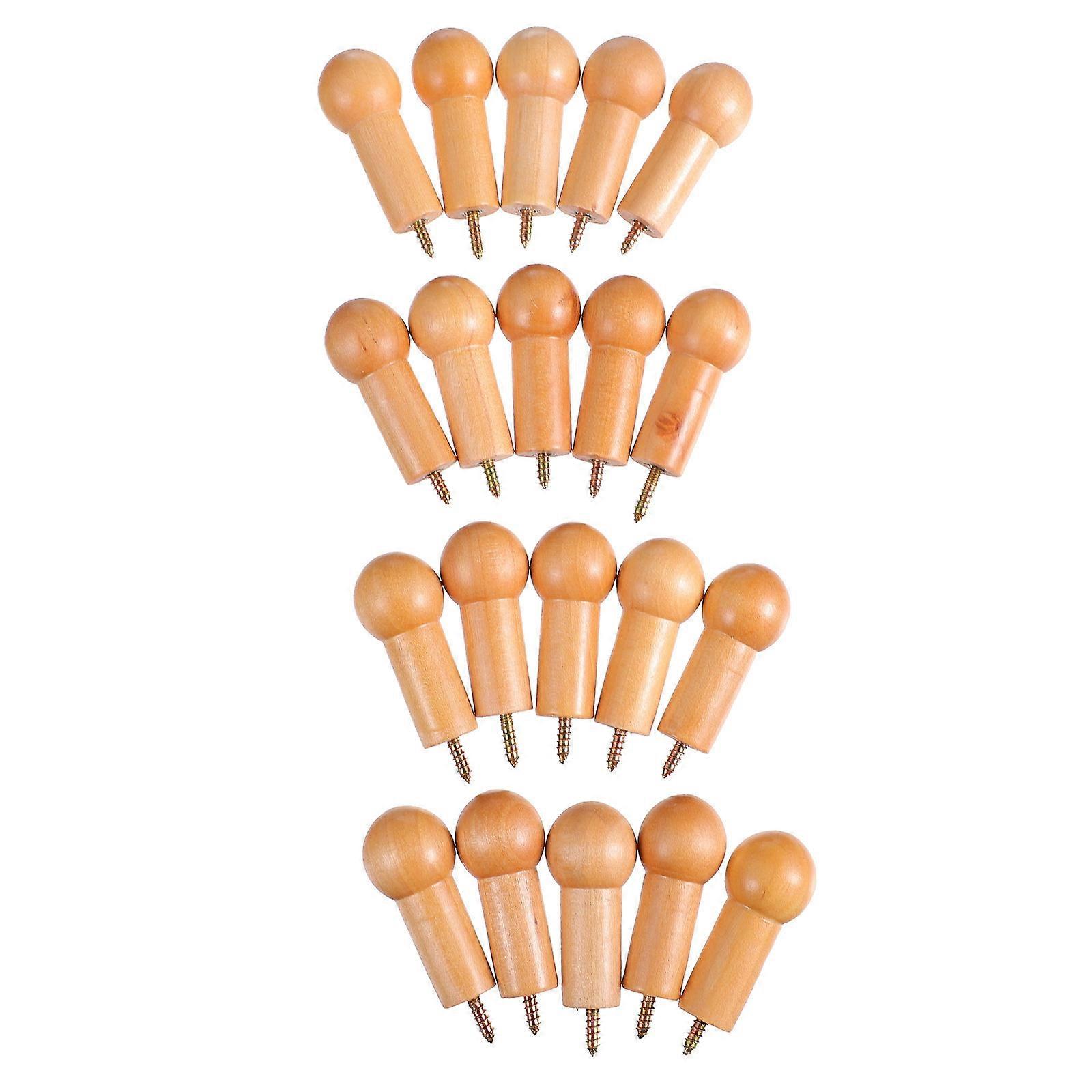 Wood Storage Hook Round Hanging Hook for Home Coat 60Sets Use