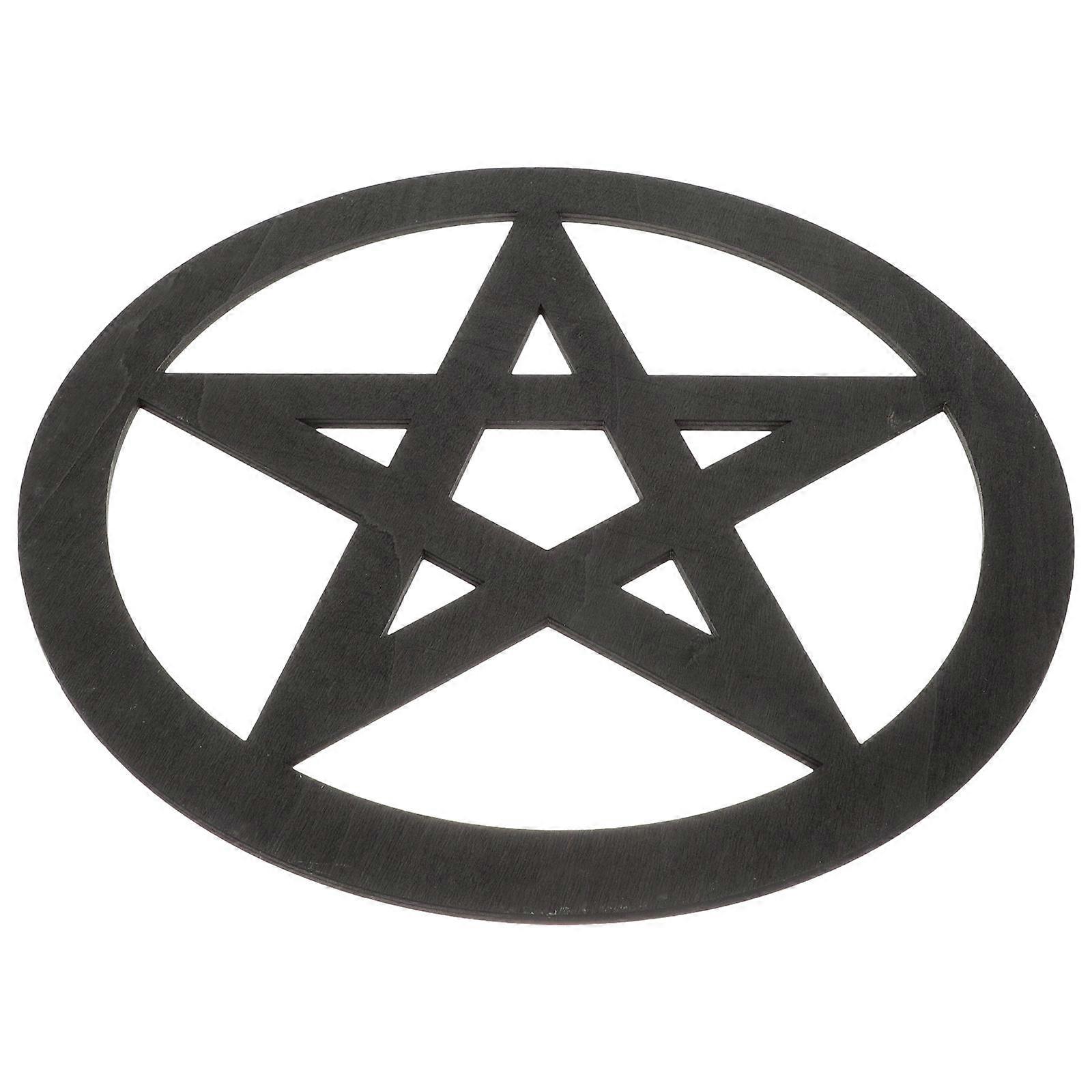 Practical Wooden Pentacle Ornament for Altar Decor 5Pcs Pack